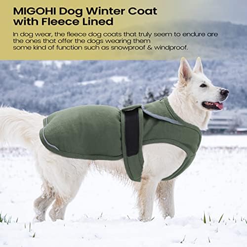 מעיל חורף כלב מיגוהי בד, מעיל כלבים רפלקטיבי אטום למים עם חור רצועה רוכסן, בגדי כלבים חמים מתכווננים לכלבים