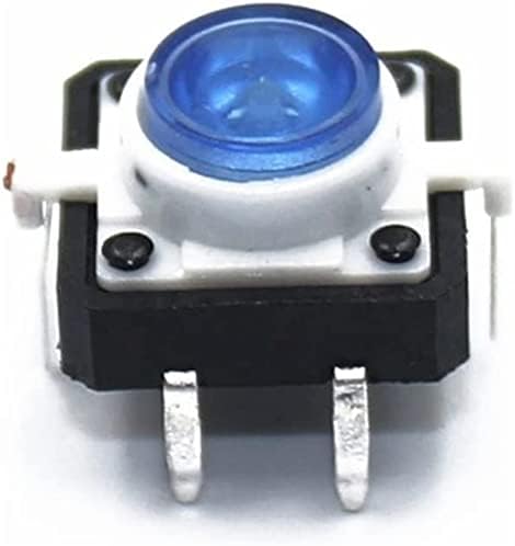מתג מיקרו Berrysun 100 pcs 12x12x7.3 מתג לחצן כפתור טקטיל טקט רגעי LED 5 צבע 12x12x7.3 ממ 12 *