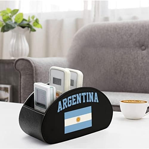 דגל של ארגנטינה טלוויזיה טלוויזיה מחזיקי שלט רחוק מארגן איפור ארגז עור PU עור אחסון בית חנות קאדי