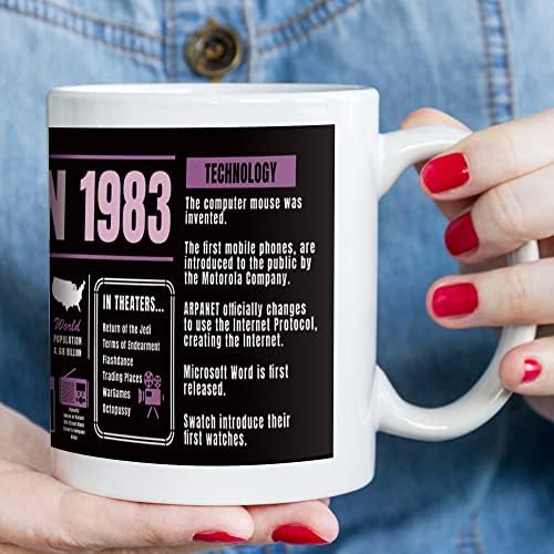 מתנות קישוטים ליום הולדת 40-חזרה בשנת 1983 ספל קפה, קישוטים ליום הולדת 40 לנשים מתנות, מתנות יום