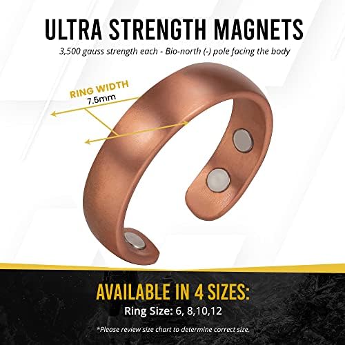 טבעת נחושת מגנטית Magnetrx® - טבעות מגנטיות אלגנטיות - טבעות נחושת לנשים וגברים