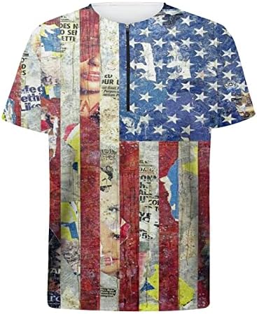 חולצת שחייה של קיץ לגברים מקיץ דגל לאומי חדש יום עצמאות יום רוכסן חזה לגברים שרוול קצר שרוול מזדמן