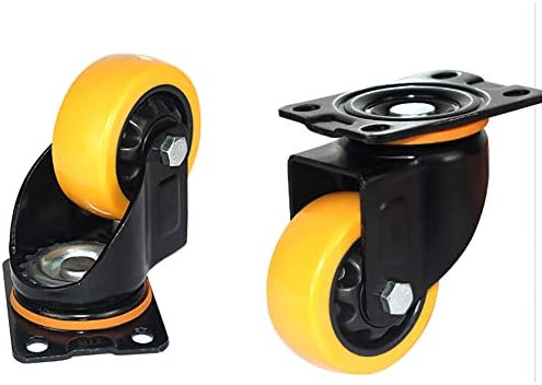 גלגלי ריהוט אוניברסליים שטוחים, גלגלי גלגלים כבדים של גלגלים מסתובבים פוליאוריטן עם צלחת עליונה,