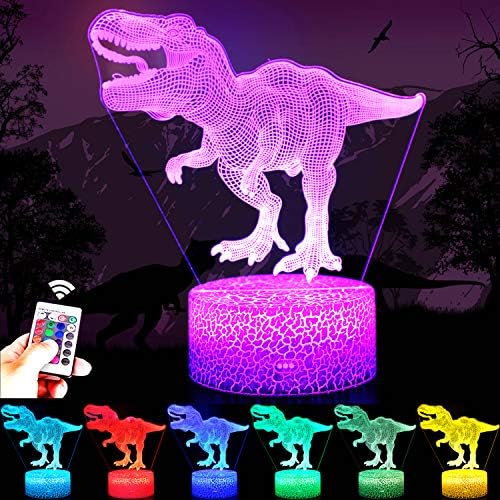 צעצועי דינוזאור רונגה, 16 צבעים ילדים 3 אשליה מנורה שליד המיטה שלט רחוק טי רקס לילה אור לילדים 2 3 4 5 6 7