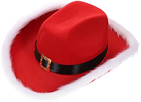 חג המולד סנטה כובע חג המולד מצחיק מסיבת קאובוי כובע חג המולד בארה ' ב תאורת כובע המפלגה