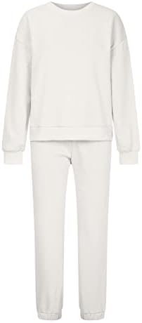 תלבושת תלבושת סווטשירט סווטשירט לבן לנשים סתיו חורף רך נוח 2023 בראנץ 'בגדים 2 חלקים תלבושת סט TD TD XL