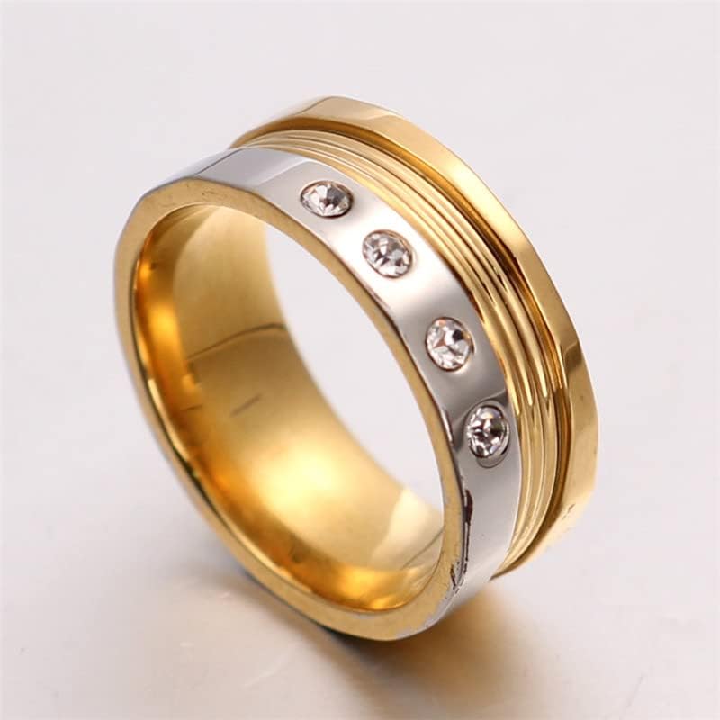 קולסו 8 ממ 316 ליטר טבעות לגברים נשים ארבע קריסטל מסלול טבעת אירוסין טבעת 8 ממ-19351