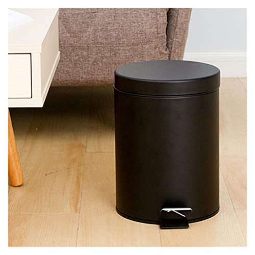 שחור שקט אשפה יכול ביתי סלון חדר אמבטיה מופעל ברגל נוח ניקוי דלי מטבח פסולת אשפה יכול עם מכסה