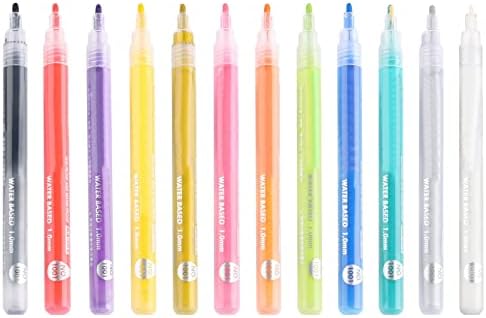 קורנור נייל עטים 12 צבעים אקריליק צבע עטים בסדר טיפ נייל עטים עבור 3 ד נייל קו ציור מנקדים פרחוני