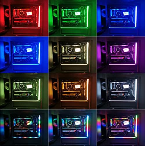 Airgoo ניאון הניתן להתייחסות ל- RGB PC LED רצועת LED, 1x16 אינץ '30 נוריות LED רצועת LED מפוזרת לסינכרון