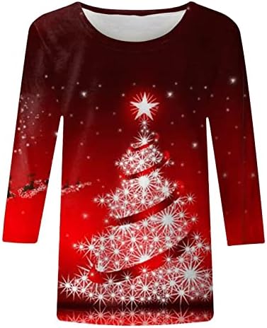 חולצות חג מולד לנשים עץ חג המולד עץ הדפס גרפי סוודר חמוד חולצת טוניקה חולצת טוניקה ללבוש עם חותלות
