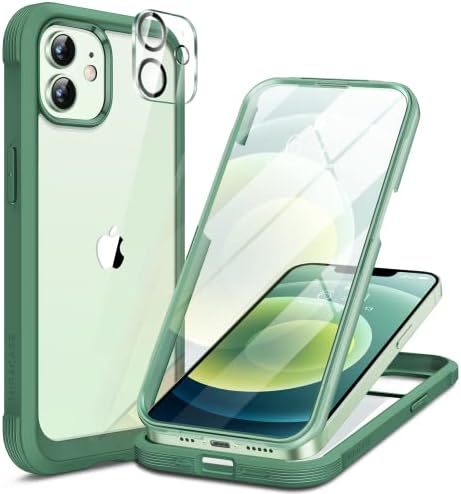 סדרת זכוכית Miracase עבור iPhone 12/12 Pro - מקרה מגן מחוספס בגוף מלא עם מגן מסך זכוכית מחוסמת