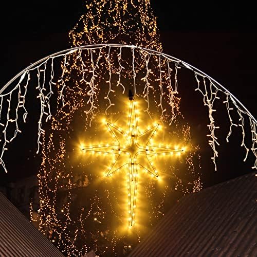 22 כוכב בית לחם אורות חג מולד חיצוניים 90 נוריות LED אורות עץ חג המולד אורות תלייה אורות חשמל מופעל