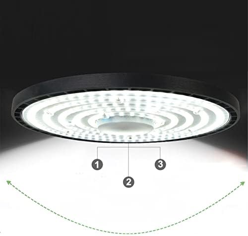 PLPLAOOO 100W LED LED BAY BAY LIGHT, UFO LED LEAD BAY LIGHT 6500K COOD לבן LED HIGH BAY LIGHT