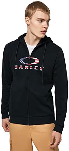 Oakley Mens 2.0 קליפת קפוצ'ון רוכסן מלא 2 0, דגל שחור/אמריקאי, X-SMALL US