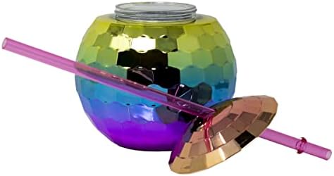 כוסות כדור דיסקו של בולאראס עם תגי שם, חבילה של 4, סט זכוכית קוקטייל חמוד לעיצוב מסיבת רווקות,