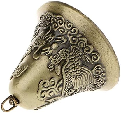 Douba Mini-Feng Shui Dragon Charm Bell and Phoenix Decor Decor Metal Bronze Bells צעצועים