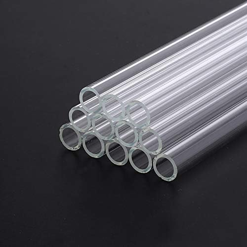 צינורות זכוכית טונצ'ים 12 אריזה -12 אינץ 'צינורות זכוכית תעשייתית ארוכה 8 ממ קוטר 1.1 ממ קיר