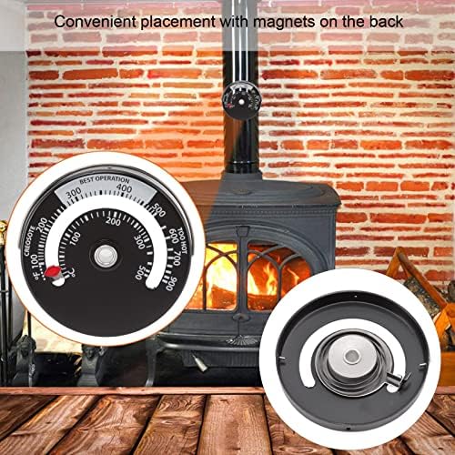 אומבטה תנור מדחום, נייד חזק מגנטי מדויק מדידה אח טמפרטורת מטר עגול עבור בית