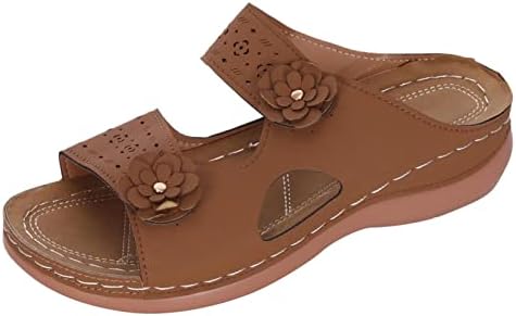אורטופדי סנדלי נשים בוהן פתוח רצועת נעל קיץ בציר שקופיות קשת תמיכה טריז סנדל אמא של יום