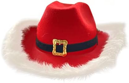 כובע בוקרים של לאדיגאסו סנטה-כובע בוקרים מהבהב עם עיטור נוצות-גודל למבוגרים