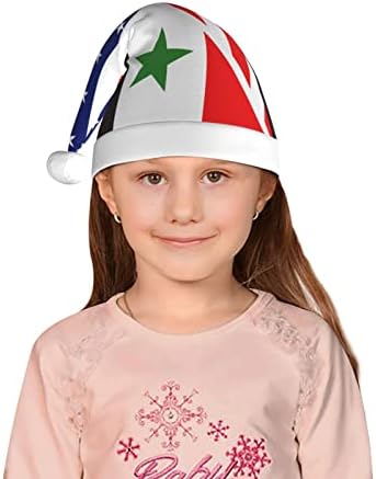 אמריקה וסוריה דגל סנטה כובע ילדים חג המולד כובעי קטיפה חג המולד כובע לחג המולד לשנה חדשה חג פסטיבל מסיבת