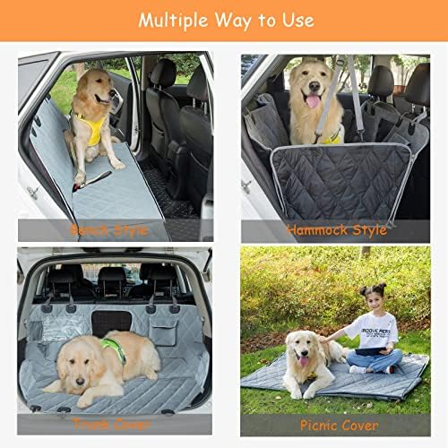 חיות מחמד מושב מכסה מושב אחורי-ערסל לכלבים למושב אחורי לרכב-כיסוי מושב לרכב לכלבים לרכב שטח עם חלון רשת כיסים