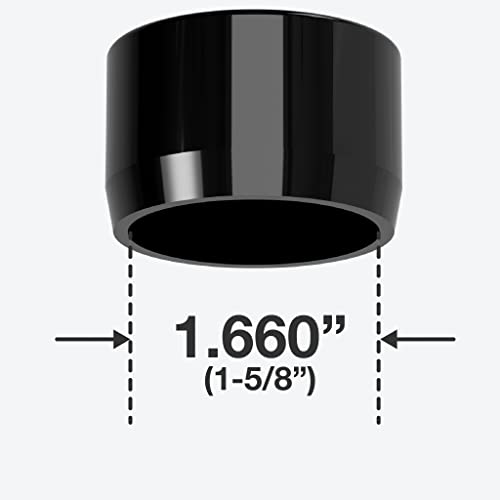 פורמופיט 114ק ק-10 פוליוויניל כלוריד חיצוני כובע סוף, ריהוט כיתה, 1-1 / 4 גודל, שחור