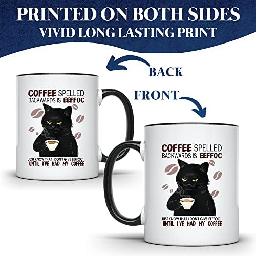 קפה מאוית מוטות גב הוא אפוק - ספל עמיתים לעבודה מצחיק - ספל חתול חמוד - חובב קפה סרקסטי הומור פוני - 11 גרם