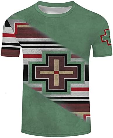 חייל ZHDD חולצות טריקו שרוול קצר לרחוב האופנה Mens 3D Aztec אופנה גרפית טי צמרות רטרו שריר טשטש מזדמן