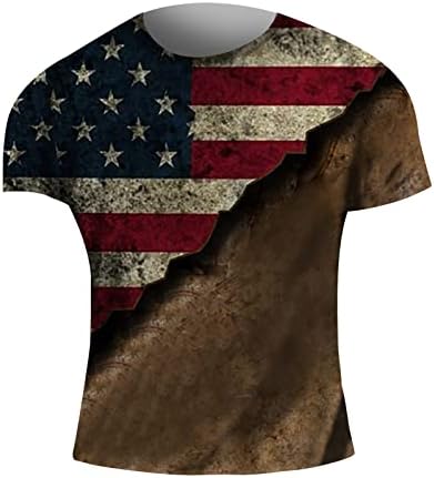 חולצות פטריוטיות של Ruiruilico Mens America Flag חולצת קיץ שרוולים קצרים מזדמנים