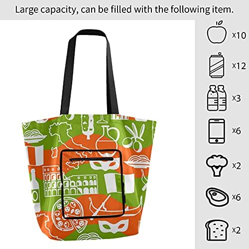 איטליה סימנים מתקפל כתף תיק לשימוש חוזר מכולת תיק כבד החובה בית ספר תיק קניות תיק עבור נסיעות עבודה מתנה