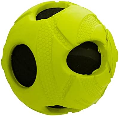 נרף כלב 3.5 ב חריקה בש גומי עטוף טניס כדור: ירוק, כלב צעצוע