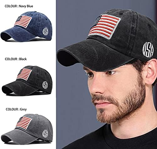 איזוס שטף כובעי בייסבול אמריקאי-דגל אמריקה כותנה במצוקה כובע כובעי בייסבול דגל דגל עבור יוניסקס
