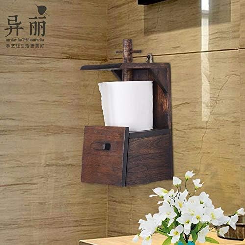 Anncus בסגנון סיני רטרו-נוסטלגי קופסת נייר רב-פונקציונלית ביילי ביתי אסלה מעץ מלא נייר מגבות