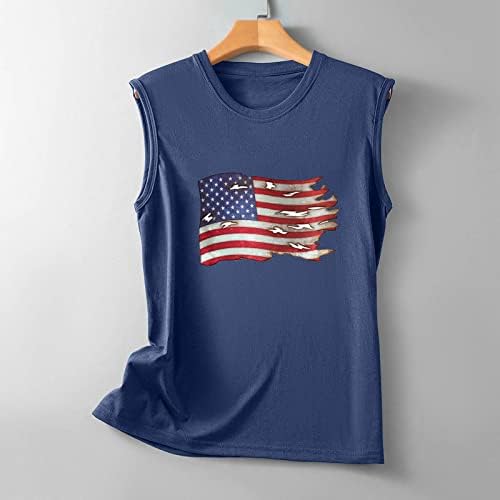גופיות טנק לנשים, נשים ארהב כוכבות פסים חולצה פטריוטית טנקים רופפים קיץ גופיות דגל אמריקאי אימון