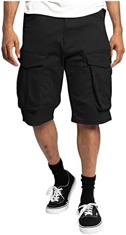 מכנסיים קצרים בקיץ לגברים, מכנסי מטען לגברים רופפים קלאסיים קלאסיים רגועים מתאימים, קצרים עם