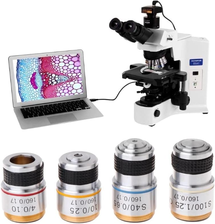 ערכת אביזרי מיקרוסקופ למבוגרים 4 פי 10 פי 40 פי 100 עדשה אובייקטיבית אכרומטית למיקרוסקופ 185 חומרים מתכלים