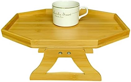 ספה מחזיק כוס מגש שולחנות טבעי במבוק ספה משענת שולחן קליפ-על מגש, ספה מחזיק כוס