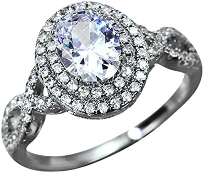 2023 חדש כסף גדול עגול צורת מלא יהלומי טבעת יהלום עגול ריינסטון טבעת אלגנטי גיאומטריה ריינסטון טבעת מלא