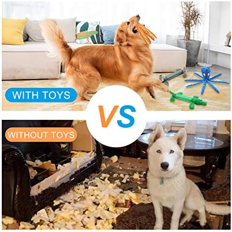 משאלת לב תמנון כלב ללעוס צעצוע, לא מלית קטיפה כלב חורק צעצוע עם להתקמט נייר ברגליים, קורדרוי אינטראקטיבי