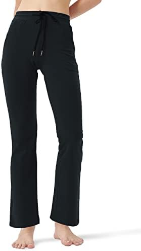 מכנסי יוגה של וונוגה נשים עם כיסים עם רגל ישרה רופפת טרקלין נוח רופף רץ מכנסי טרנינג מזדמנים ארוכים