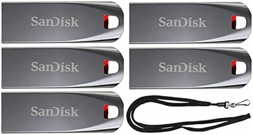 Sandisk 64GB Cruzer כוח USB 2.0 Flash Drive SDCZ71-064G צרור עם שרוך שחור של גורם