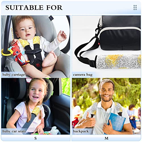 כיסויים לרצועת מושב של מכונית פרח אפור כתום לילדים לתינוקות 2 מחשב רכב מושב רכב רפידות כרית כרית