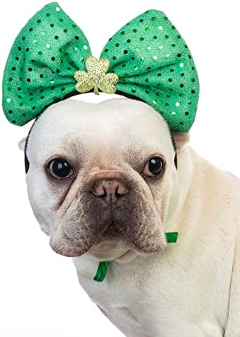 תחפושת כלבים של יום פטריק הקדוש של סנט פטריק מחמד אירי ירוק אירי עם שמלות תלתן לכלבים לחתולים סנט פטריק