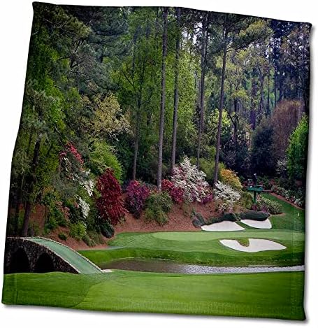 מסלול גולף גולף אמן פינת 3D של אמן אוגוסטה על מגבת גשר, 15 x 22, לבן