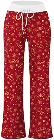 מכנסי טרנינג במותניים בחג המולד נשים סינץ 'רצים תחתונים עם כיסים מכנסי טרקלין מכנסיים ספורטיביים מכנסיים