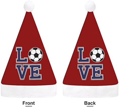 אהבת כדורגל חג המולד כובע סנטה כובע עבור יוניסקס מבוגרים נוחות קלאסי חג המולד כובע עבור מסיבת