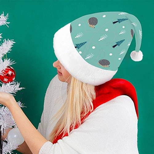 חג המולד סנטה כובע, קיפוד עצי חג המולד חג כובע למבוגרים, יוניסקס נוחות חג המולד כובעי לשנה חדשה
