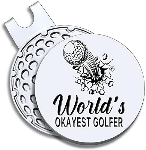 גייגי העולם של בסדר שחקן גולף גולף כדור סמן עם מגנטי כובע קליפ, מצחיק גולף אביזרי מתנות לגברים נשים, גולף